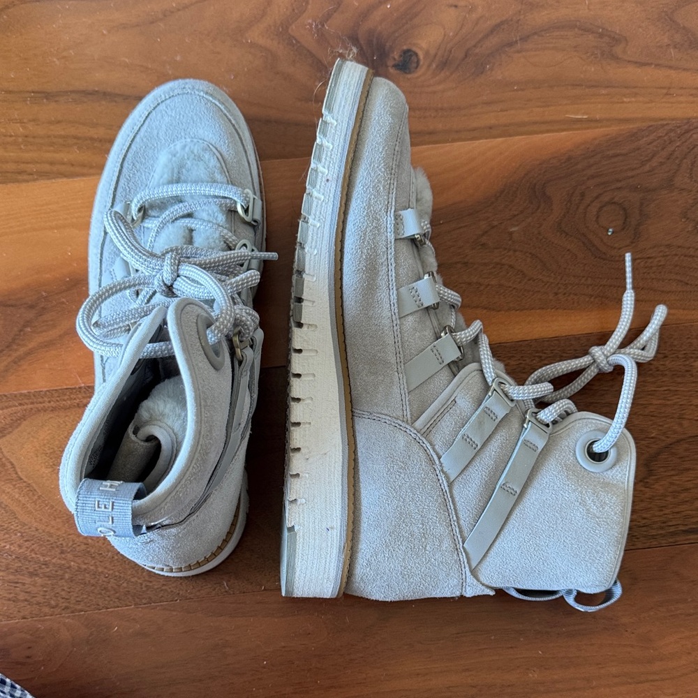 Gray Cole Haan lace up boots